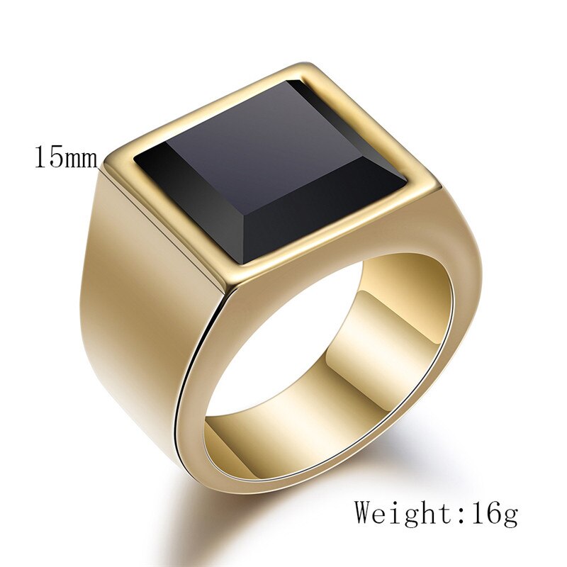 ZORCVENS Black Stone Rings for Men Pi-Mart