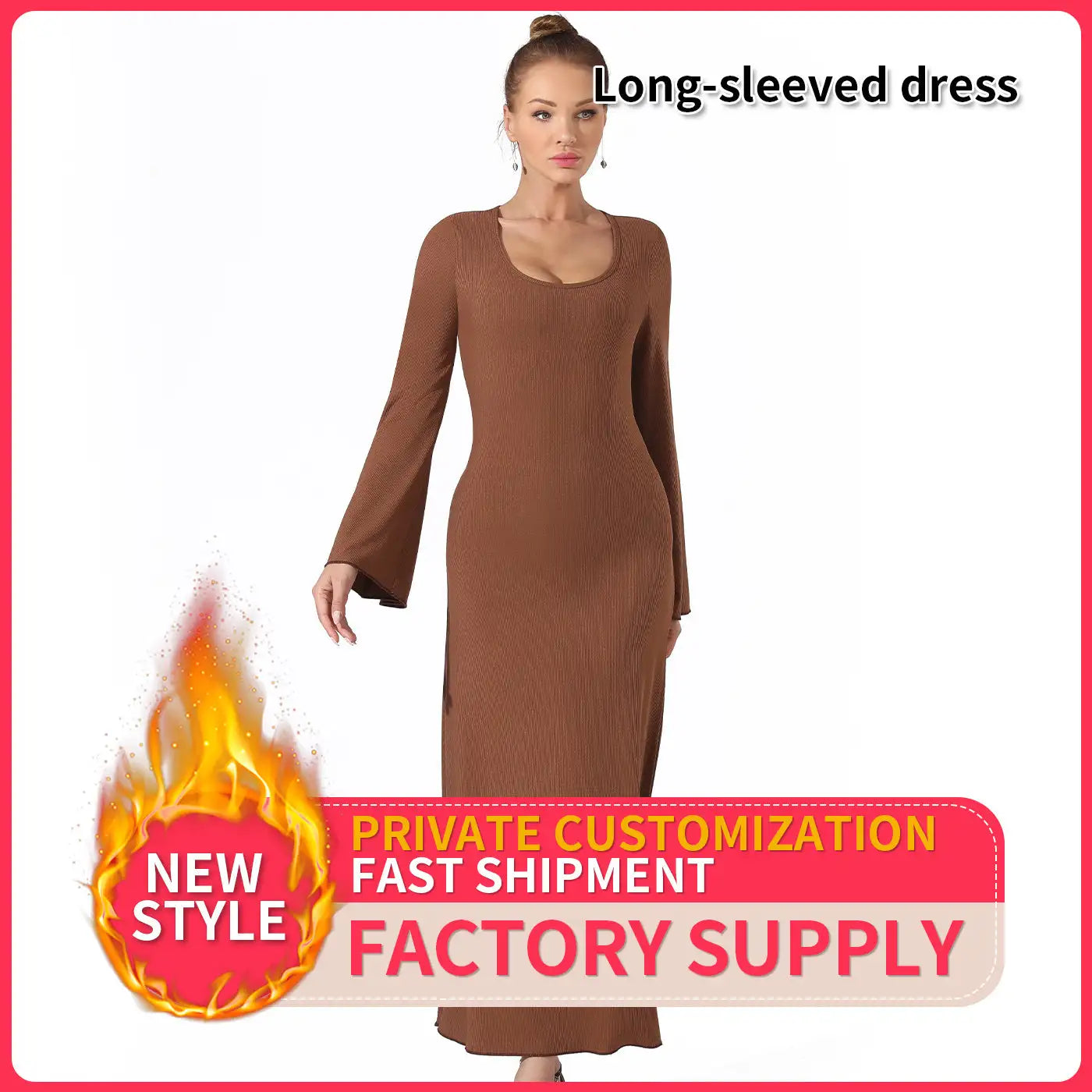 Women's Fashion Simple Solid Color Dress - SJB-DIAMOND ELITES