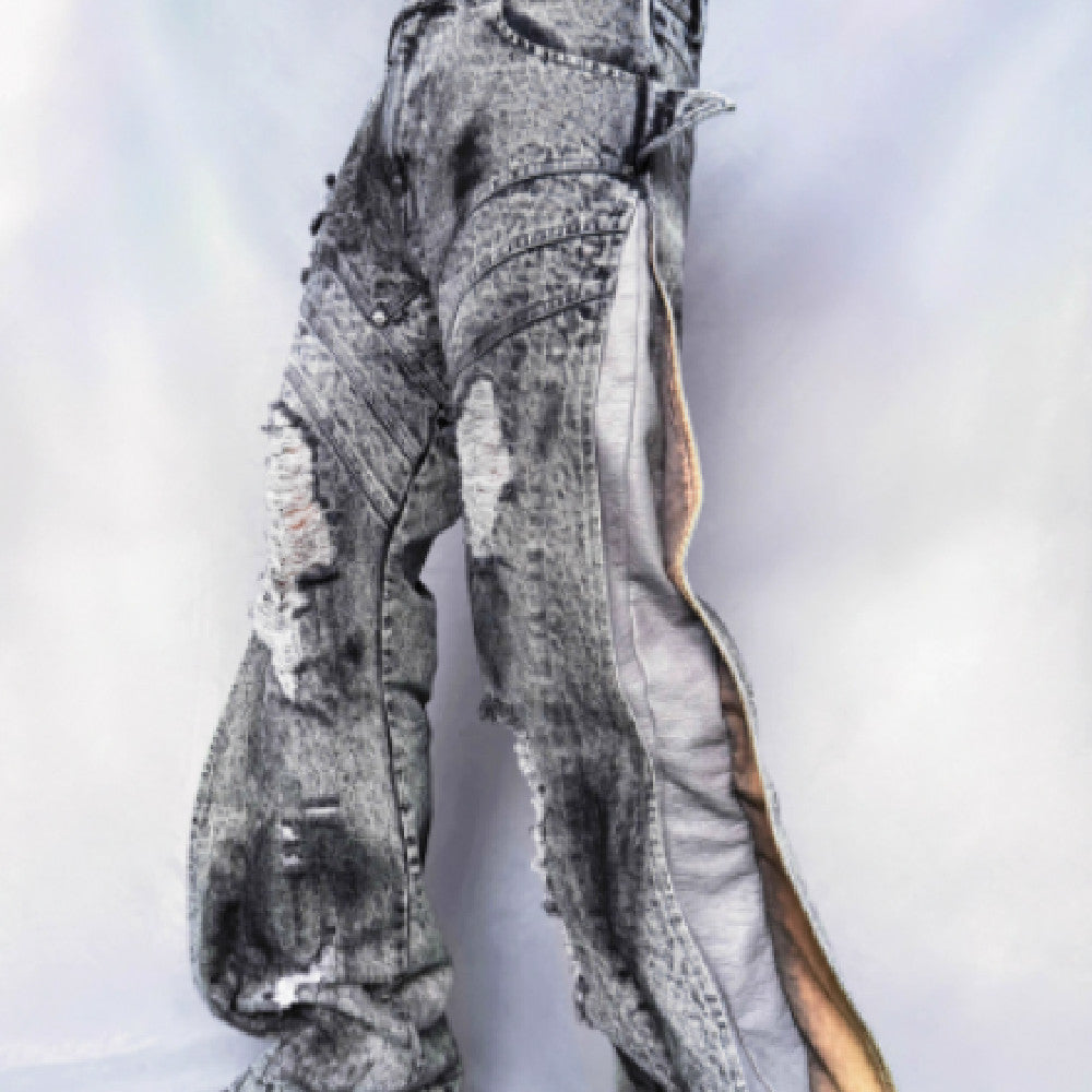 Washing Destroys Fashion Deconstruction Design Patchwork Pants Lootquake LLC
