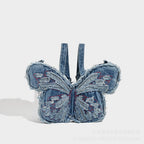 Design washed denim bag, butterfly shaped bag, punk denim bag, shoulder bag, backpack purse for women - SJB-DIAMOND ELITES