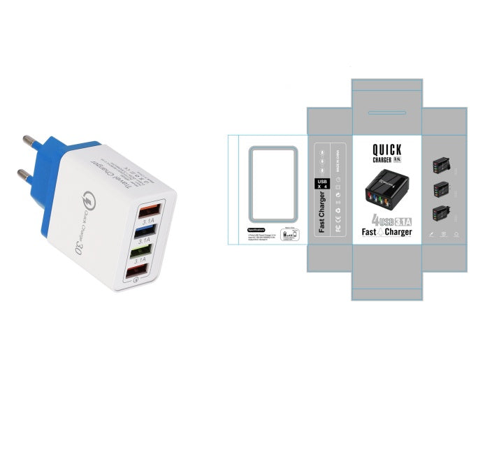 USB Charger Quick Charge 3.0 4 Phone Adapter For Tablet Portable Wall Mobile Charger Fast Charger Pi-Mart