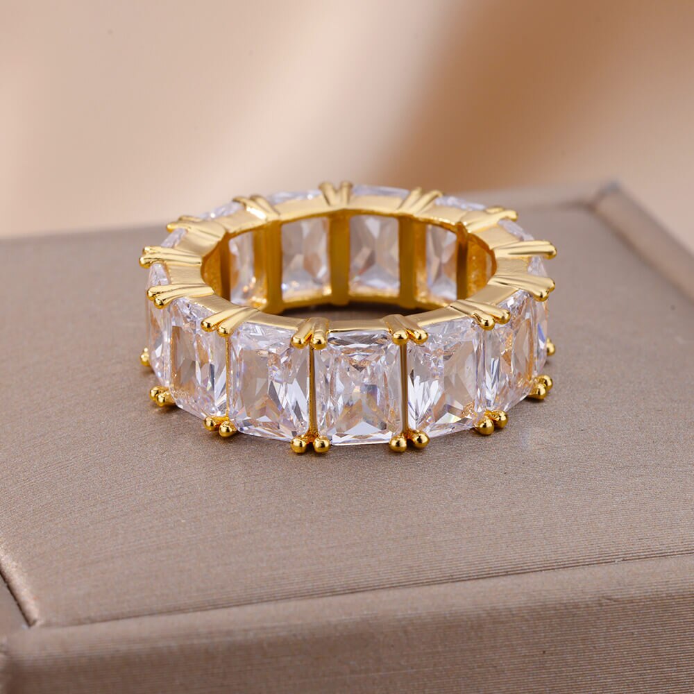 Rectangle Zircon Rings Pi-Mart