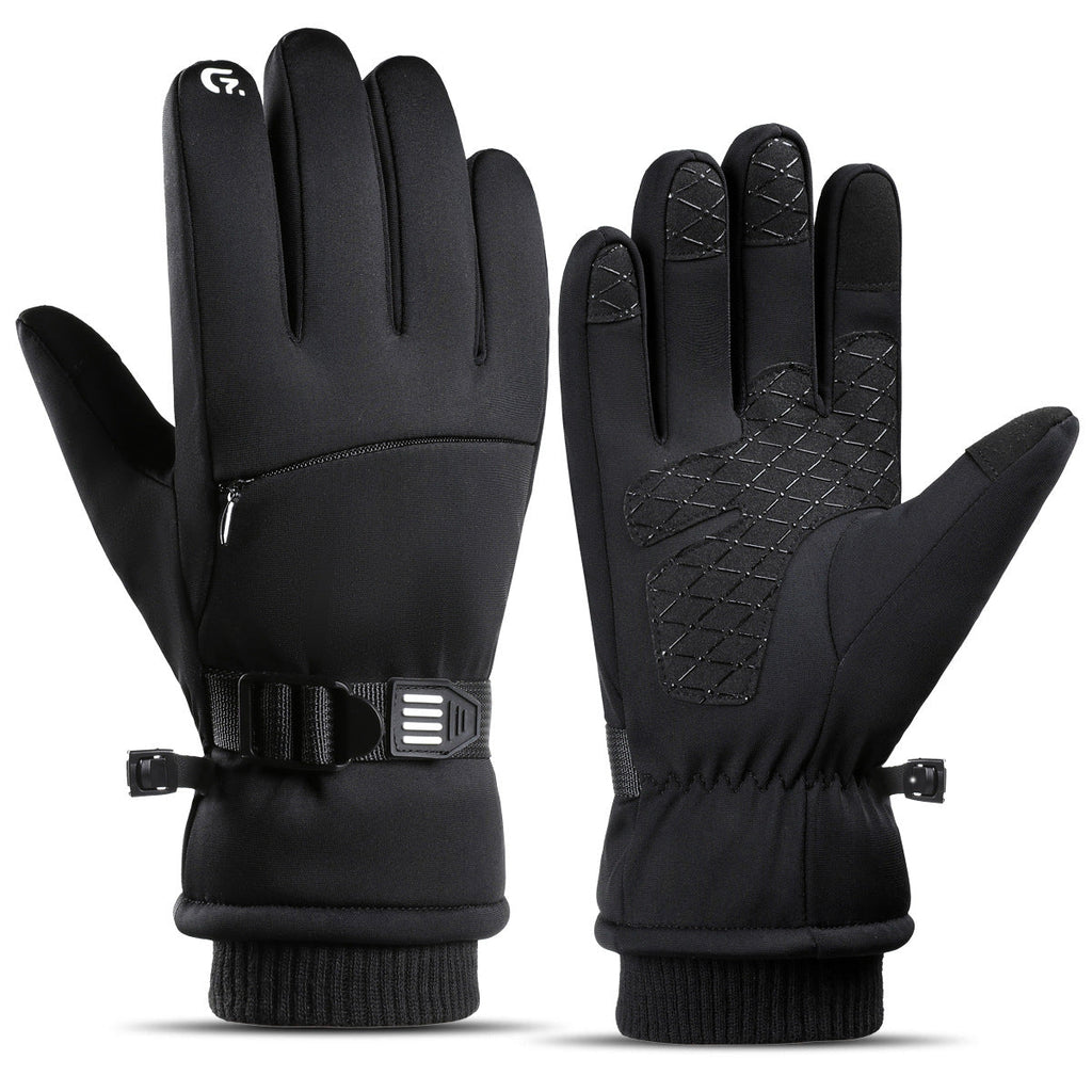 Fleece-lined Thick Waterproof And Cold-resistant Gloves Pi-Mart