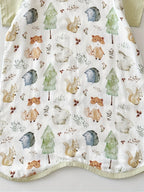 Bamboo Cotton Gauze Cute Animal Print Wearable Blanket, Summer Air Conditioning Sleep Robe