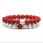 Natural Volcanic Stone White Pine Red Pine Tiger Eye Beaded Set Pi-Mart