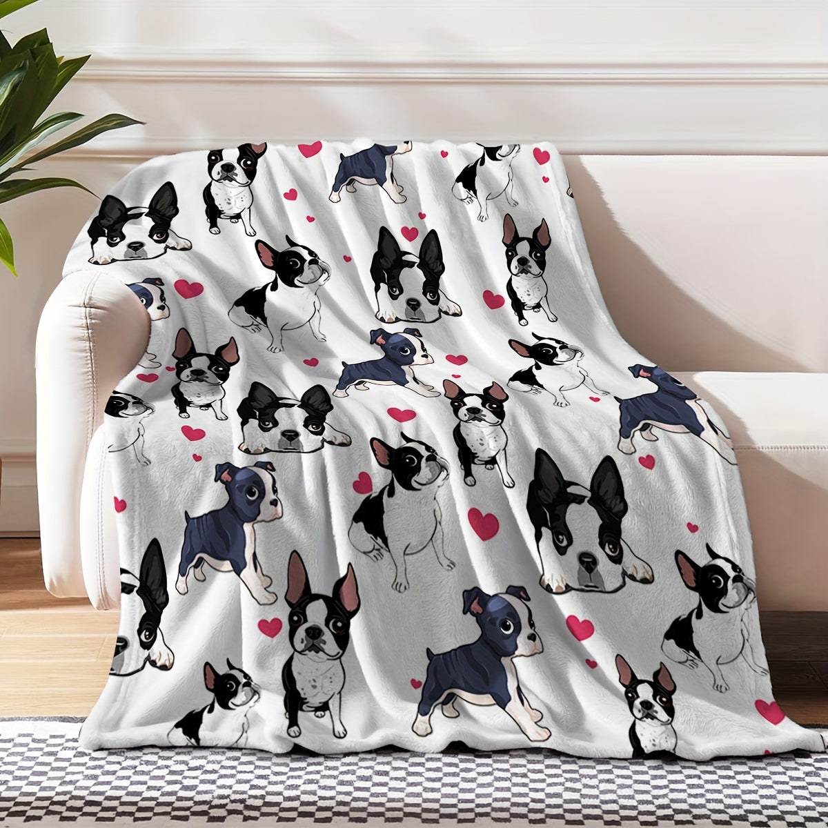 1pc Super Soft Cute Dog Fleece Blanket - Ultra-Cozy, Lightweight & Warm - Premium Flannel Throw for Couch, Bed & Sofa - Stylish Living Room Decor Accent Lootquake LLC