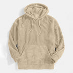 Corduroy Long Sleeve Solid Drop Shoulder Hoodie