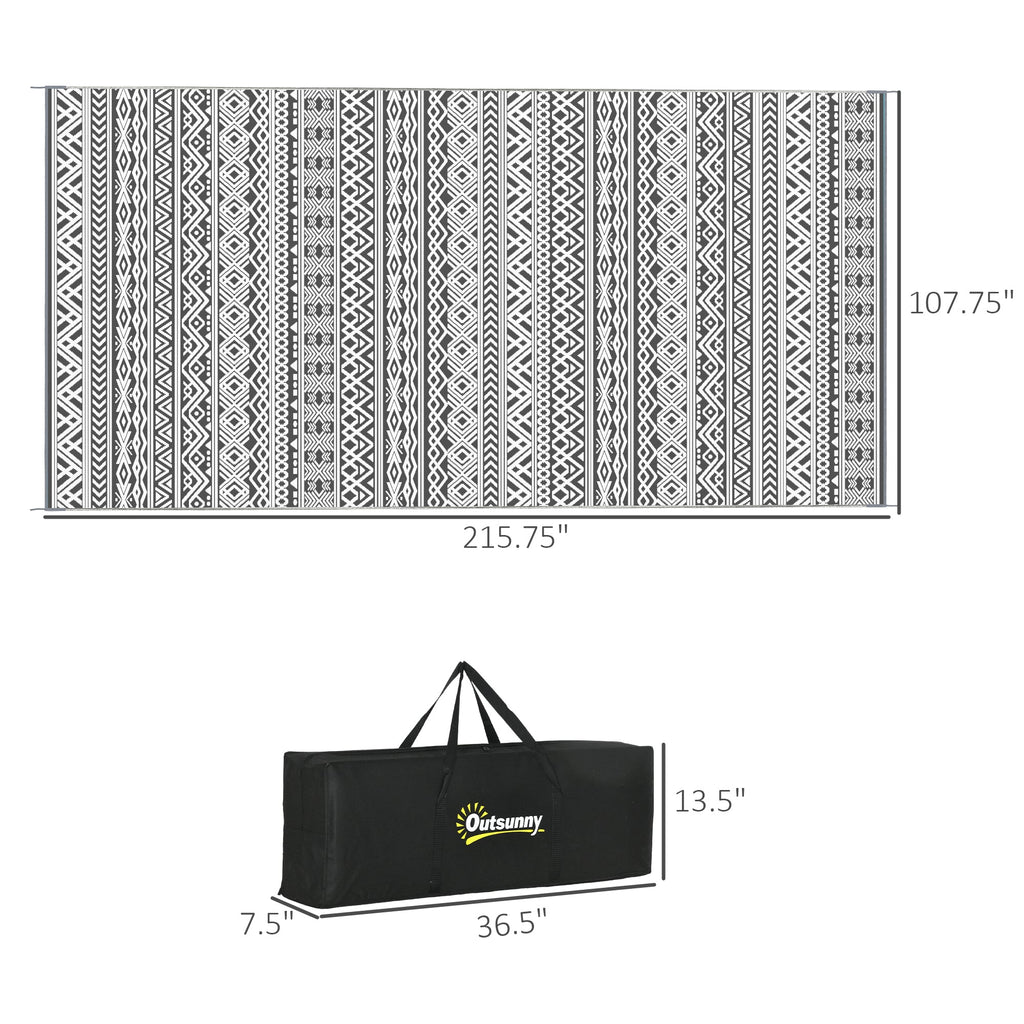 Reversible Outdoor Rug Carpet RV Camping Rugs with Carry Bag Pi-Mart