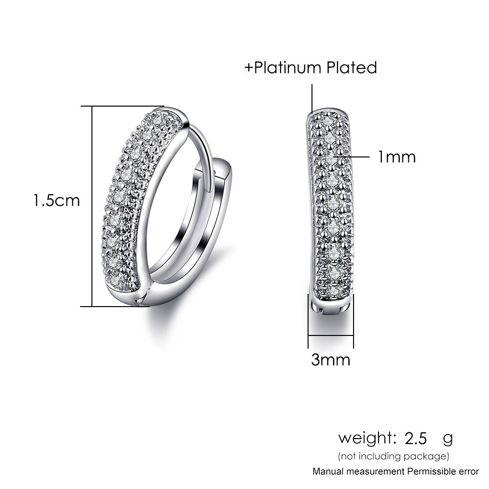Vintage Earrings 3A Zircon White Gold Plated Pi-Mart