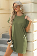 Short Sleeve Mini Dress with Pockets Casual & Stylish Everyday Wear