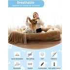 Giant Cozy Human-Dog Bed - Dual-Purpose Luxury Mat - XL 71x40x14 - Ultra-Soft Blanket Pillow - Perfect for Lounging & Snuggling - Fluffy Futon Style - Your New Home Essential Lootquake LLC