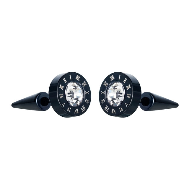 Small Black Punk Stud Earrings Pi-Mart