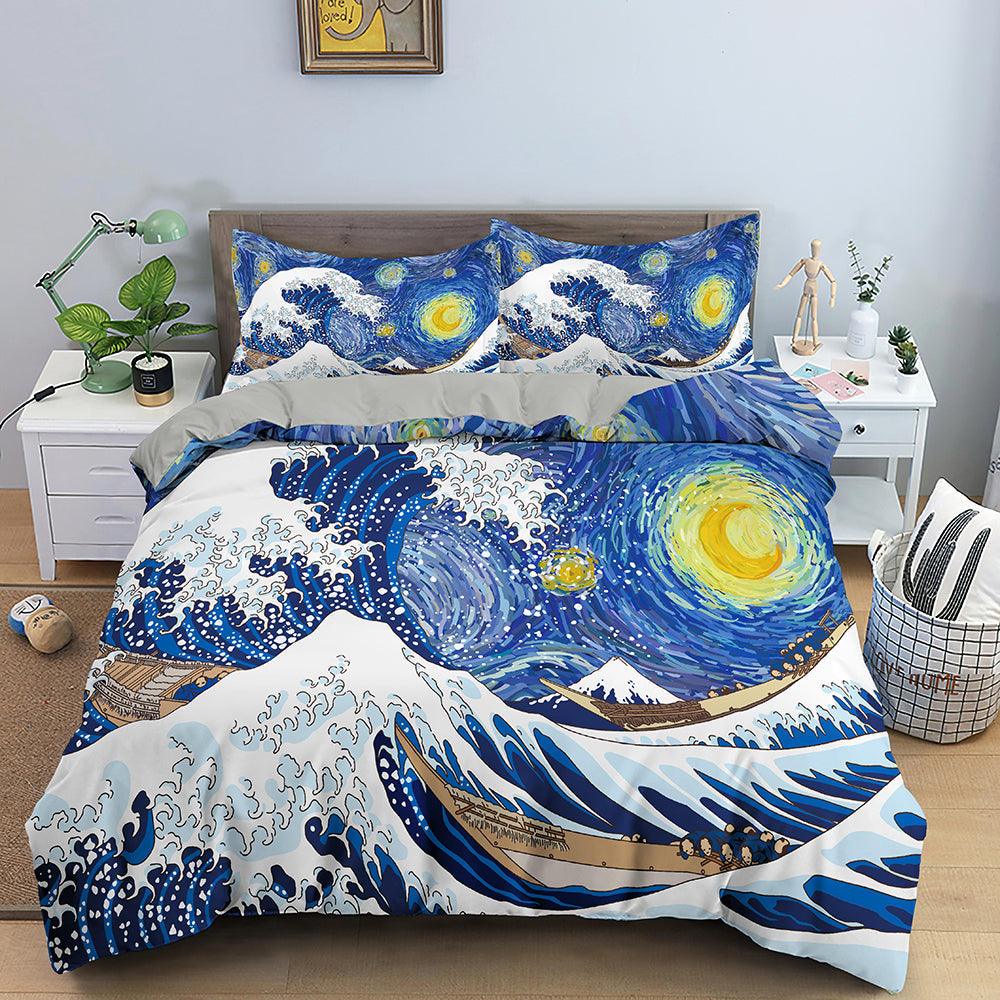Cross-border Three-piece Bed Set Home Textile Four-piece Set Basketball Quilt Cover Thick Twill Wish Pi-Mart