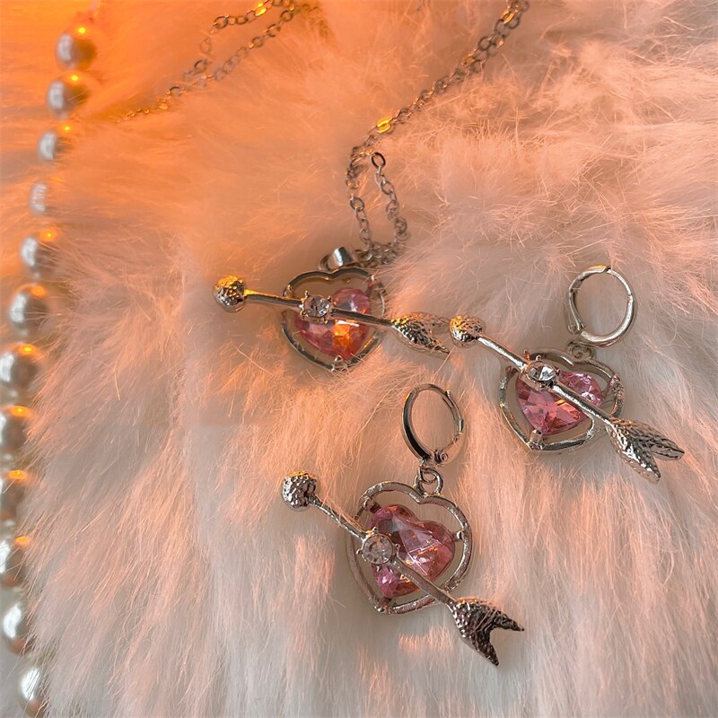 Cupid Heart Necklace and Earrings Pi-Mart