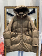 Plus Size White Duck Down Loose Down Jacket Pi-Mart
