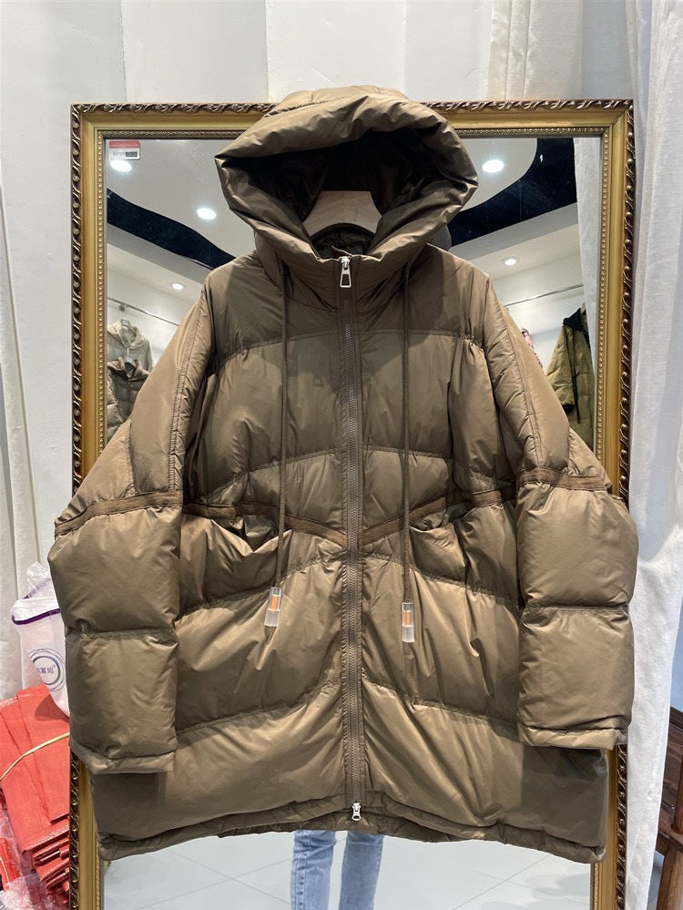 Plus Size White Duck Down Loose Down Jacket Pi-Mart