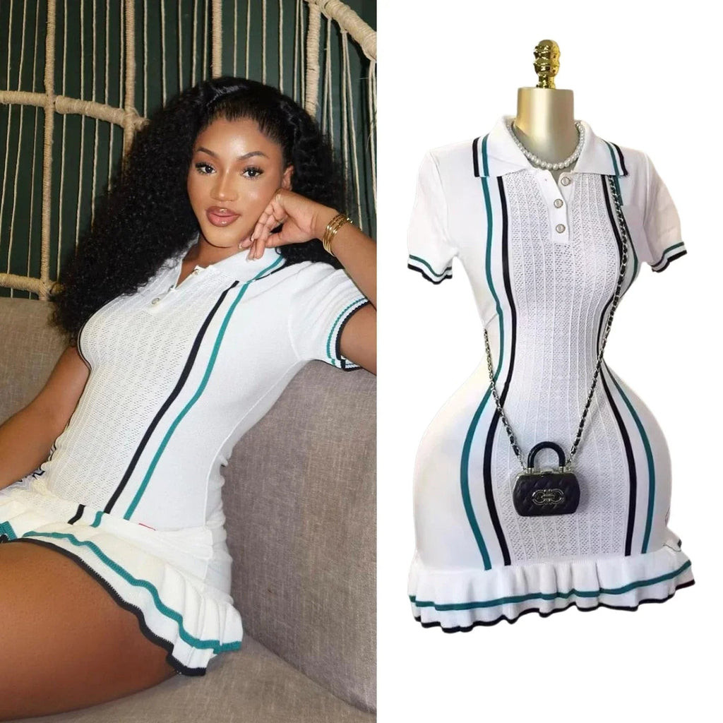 YuooMuoo Chic Fashion Sexy Package Hips Knitted Mini Dress 2025 Autumn Vintage Turn-down Collar Ruffled Party Dress Streetrwear Purplish Diva