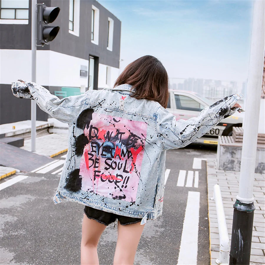 Graffiti Denim Jacket Pi-Mart