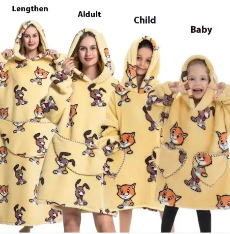 Lazy Blanket Hoodie Family Party Gift Pi-Mart