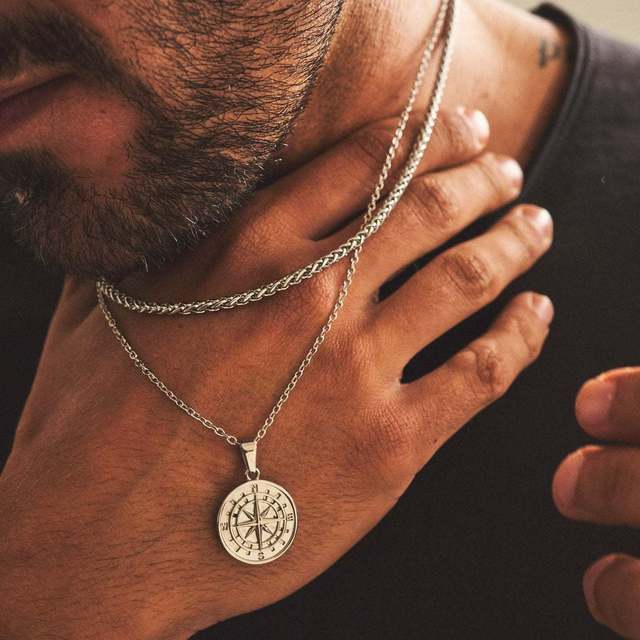 Vnox Layered Necklaces for Men Pi-Mart