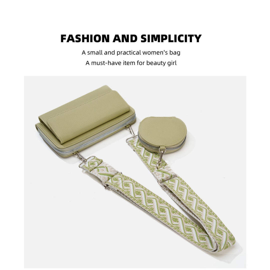Small crossbody bag for women, 2 in 1 mobile phone satchel design, shoulder crossbody bag, multifunctional wide strap - SJB-DIAMOND ELITES