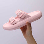 Platform Slippers Women's Summer Buckle Home Shoes Fashion Outdoor Wear Soft Bottom Sandals Pi-Mart