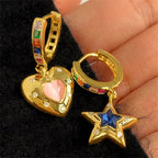 Colorful Heart Star Earrings Pi-Mart
