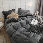 Four-piece Plush Double-sided Fleece Warm Yellow Duvet Cover Pi-Mart