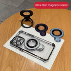 Applicable Electroplating Bracket Magnetic Suction Space Shell Full Cover Phone Case Twelve Protective Cover Pi-Mart