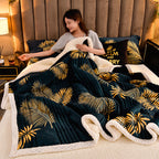 Cashmere Three-layer Blanket Thickened Warm Feather Silk Blanket Pi-Mart