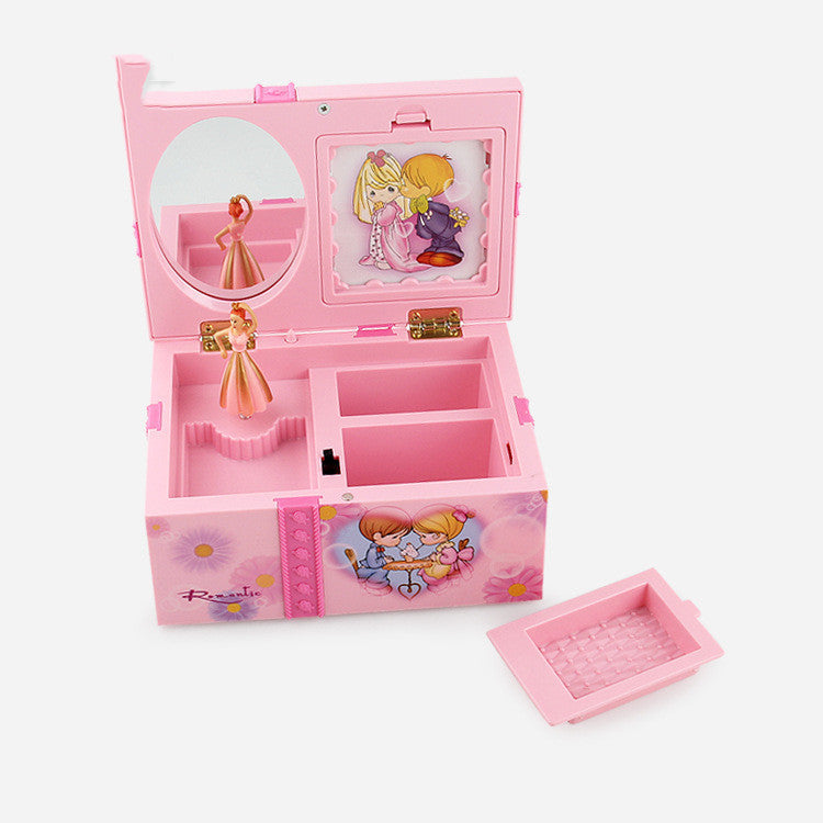 Creative Rotating Ballet Music Box With Makeup Mirror Pi-Mart