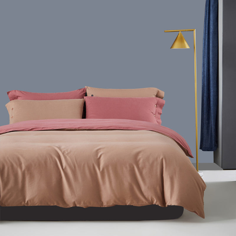 Pure Color Warm Duvet Cover Autumn And Winter Bedding Pi-Mart