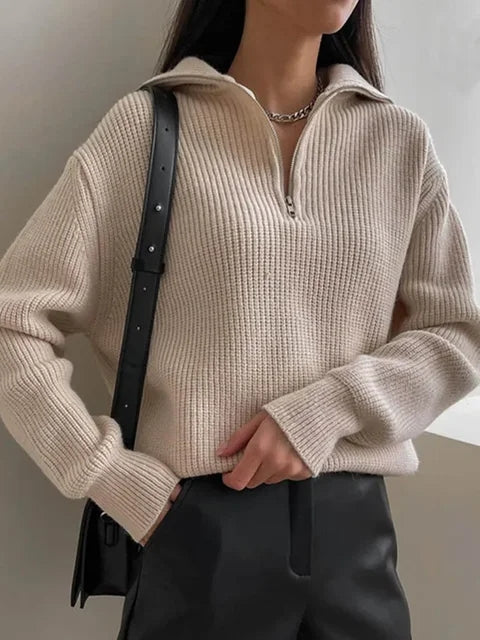 Turtleneck Zipper Sweater Pi-Mart