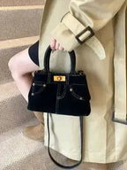Stylish Suede Handbag – Adjustable Strap & Dual-Use Design