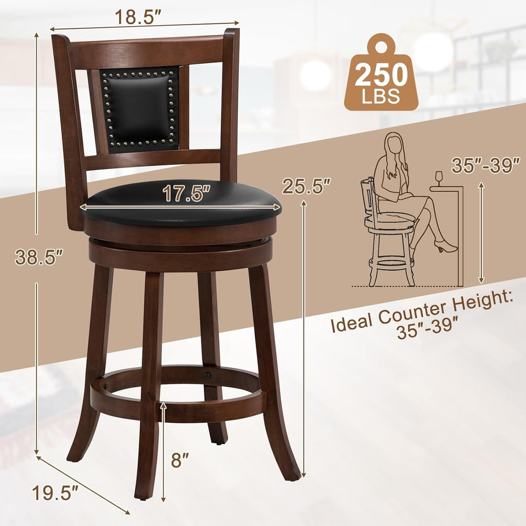 Ergonomic Swivel Bar Stools Set of Two Lootquake LLC