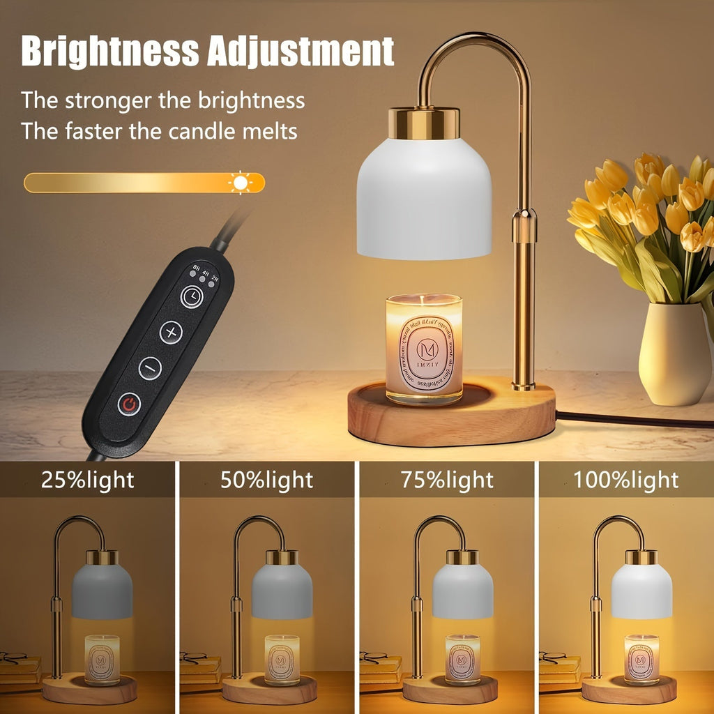 Adjustable Height Dimmable Candle Lamp Warmer With Timer Compatible With Large Jar Candles No Flame Scented Candle Wax Warmer With 2 Bulbs Mothers Day Gift Bedroom Home Decor Lootquake LLC