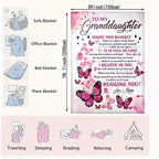 Soft Cozy Flannel Blanket - Butterfly Printed - A Perfect Holiday Gift for Granddaughter From Grandma!