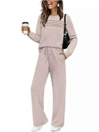 Plus Comfort Duo: Versatile Top & Pants Ensemble THRIXINE