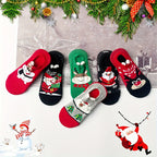 6 Pairs Christmas Cartoon Print Socks, Soft & Comfy Low Cut Ankle Socks, Women's Stockings & Hosiery