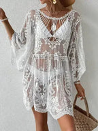 Lace Round Neck Cover-Up - SJB-DIAMOND ELITES