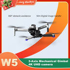 New Arrival W5- Drone, Extra Long Distance 16400 Feet Digital Image Transmission, Super Powerful Brushless Motor, EIS Three-axis Electronic Anti-Shake Gimbal, GPS Precise Outdoor Positioning, 4K HD Camera, 360° Full Angle In Lootquake LLC