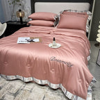 Tencel Summer Cooling Ice Silk Summer Quilt Airable Cover Four-piece Set Pi-Mart