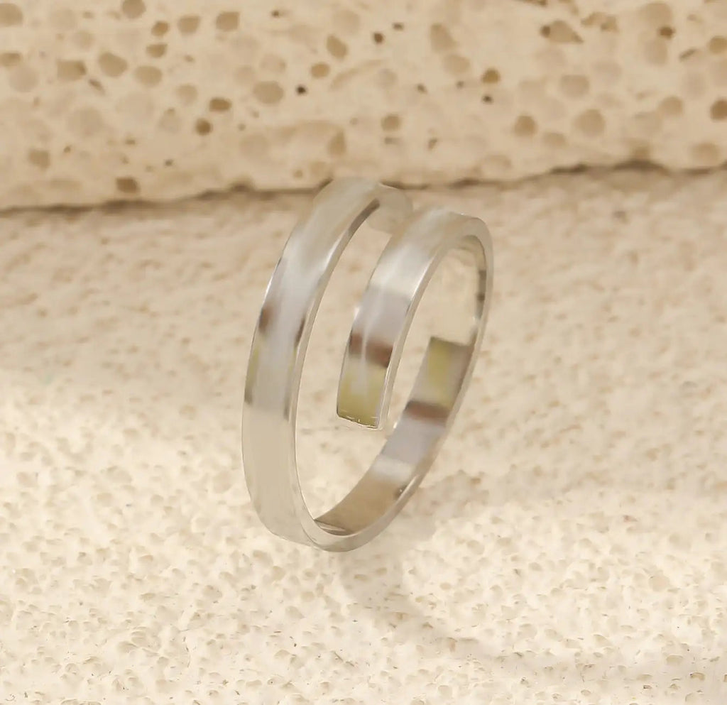 Design Titanium Steel Cross Open Adjustable Ring Lootquake LLC