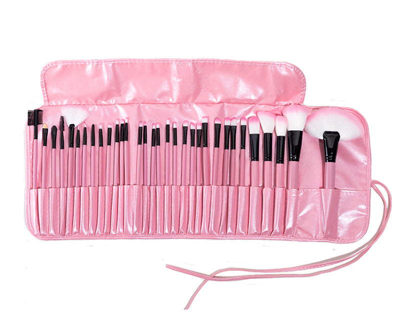 24 PCs Makeup Brush With Horse Hair Black Wood Color Makeup Full Set Pi-Mart