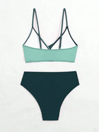 Women's Two-piece Casual Swimsuit P229 Green - SJB-DIAMOND ELITES
