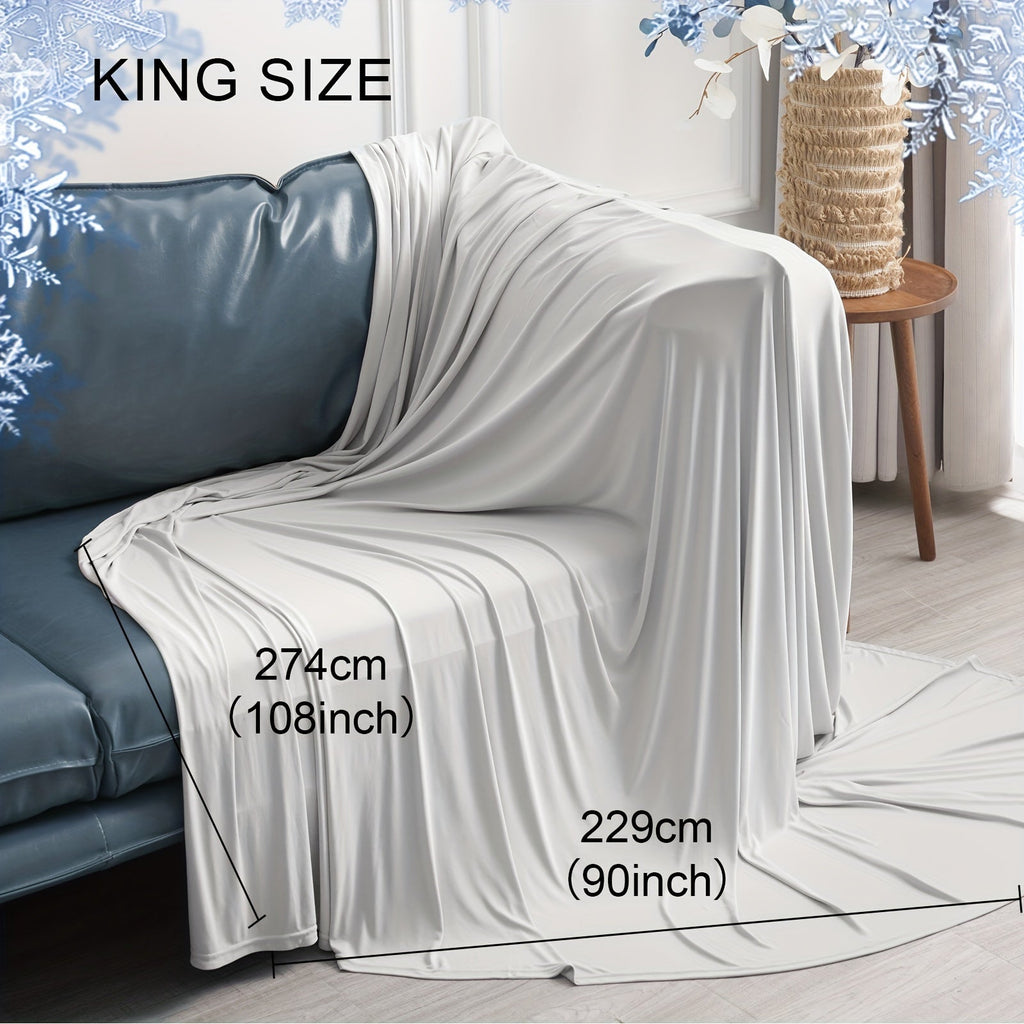 Cooling Blanket For Hot Sleepers - Soft, Breathable, Lightweight, Portable Silky Durable Single Layer Throw With Reversible Design, Ideal For Home Office Travel Car, Summer Use, Machine Washable - 1Pc Lootquake LLC