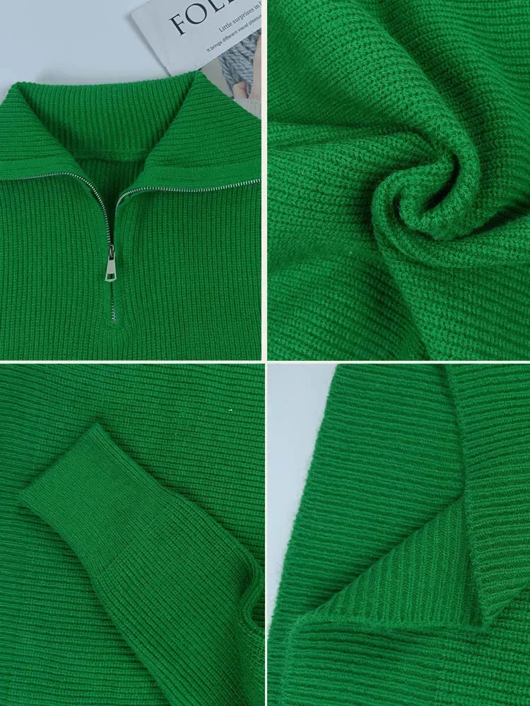 Turtleneck Zipper Sweater Pi-Mart