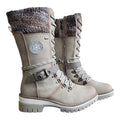 Winter High Square Heel Round Head Sewing Line Plus Size Martin Boots Pi-Mart