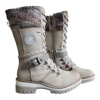 Winter High Square Heel Round Head Sewing Line Plus Size Martin Boots Pi-Mart