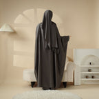 Abaya With Satin Shirt And Rhinestone Trousers | 4-Piece Set Abaya (MOA060) - SJB-DIAMOND ELITES